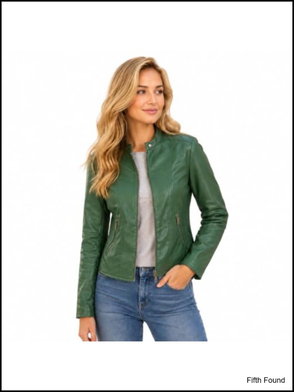 Faux Leather Moto Jacket Ribbed Side Panels Zip Front Snap Collar